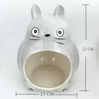 浅灰色龙猫窝 M 龙猫陶瓷窝特大号刺猬魔王夏季消暑降温冰屋乘凉房陶瓷宠物屋