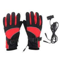 电动车48v红色 电动车手套防寒保暖发热充电手套冬季户外骑行充电手套防寒暖