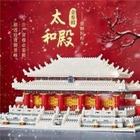 雪景太和殿2406颗粒 多米诺骨牌积木天安门中国建筑故宫难度拼插组装大型微小颗粒玩具
