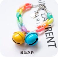 黄蓝双铃 XS号15-20cm(1-2斤) 宠物彩色可爱马卡龙铃铛项链 狗狗猫咪英短兔子小型犬挂饰饰品