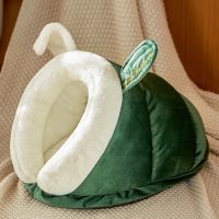 墨绿兔子 中号-7斤内宠物 猫窝四季通用猫床幼猫狗狗窝屋垫别墅封闭式宠物睡袋被子猫咪用品