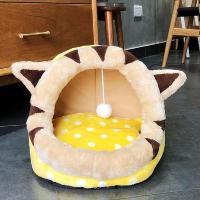 黄色猫耳朵 S[建议7斤内猫咪5斤内狗] 狗房宠物窝猫窝狗窝封闭式深度睡眠窝猫睡袋猫别墅泰迪小鹿犬狗床