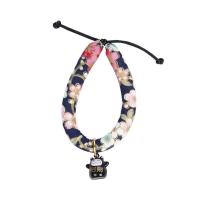 藏青梅花 M号(20-25CM)12斤以下 猫咪项圈除跳蚤圈防虫虱子手工日式和风铃铛带猫牌脖圈宠物用品