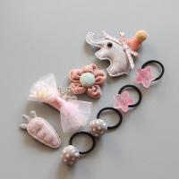 A63#灰小象 可爱系宠物发夹发卡泰迪约克夏马尔济斯狗狗拇指皮筋发绳套装饰品