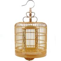 原竹款30cm 简易版 鸟笼子大号全套竹笼老竹制八哥鹩哥画眉鸟笼海洋鸟笼镂空雕刻