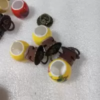 木托瓷罐一个 蝈蝈笼配件 笼子水槽 食槽 蝈蝈笼罐子