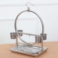 小号圆形站架 单独站架(不带脚链) 玄凤小太阳和尚八哥笼子不脚链脚环不锈钢圆形鹦鹉鸟站架鸟站笼