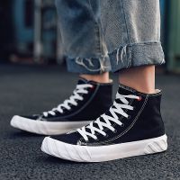 1013黑色 39 迷彩帆布马丁靴男高帮秋季透气工装大黄靴中帮男鞋西部牛仔靴子男