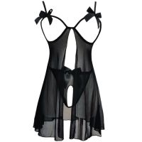 黑色衣服+开档裤 L码:90-120斤 性感情趣内衣女极度诱惑调情睡衣大码200斤开档情趣内裤女生免脱