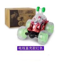 车身可直插充电+红色] 遥控器普通电池 大号翻滚特技车翻斗车音乐灯光充电动越野四驱遥控车玩具儿童男孩