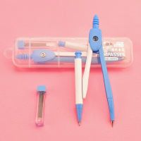 [盒装]圆规 2件套蓝色 圆规尺子套装小学生初中考试学习用品多功能三角板量角器绘图工具