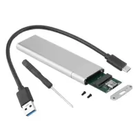 C-A银色 USB 3.1 Type C转M.2 NGFF SSD B-Key SATA协议固态硬盘盒 6Gbps