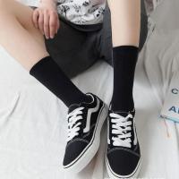 纯色短袜-黑 秋冬季加绒学生小腿短筒可爱少女洛丽塔毛球袜日系jk白色保暖袜子