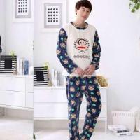 麦穗猴 [男款绒] M 体重[75-95斤] 男士睡衣法兰绒珊瑚绒睡衣男秋冬季加厚长袖青少年卡通家居服套装