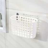 50681北欧白浴室挂篮 免打孔无痕粘贴浴室墙上挂篮置物架厨房塑料收纳挂篮子卫生间吊篮