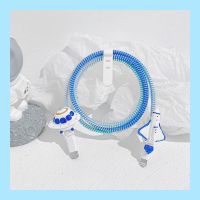 蓝色飞碟卡扣+镭射白蓝保护绳 通用款 收藏+关注优先发货欧 数据线保护套苹果11充电器防折 华为p50小米vivo通用充