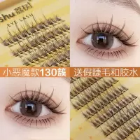 荔树小恶魔假睫毛[送胶水+镊子] 分段式cos小恶魔假睫毛女自然仿真仙子毛单簇朵毛鱼尾毛自粘