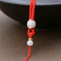 固定款/红色 白玉菩提手工编织吊坠挂绳玉佩蜜蜡翡翠脖子项链绳挂件绳子男女款