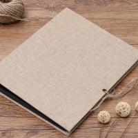 棉麻棕黄色 - 纯色 单本相册(无赠品无照片) 相册diy手工粘贴式影集创意本毕业情侣家庭纪念册车票收藏册礼物
