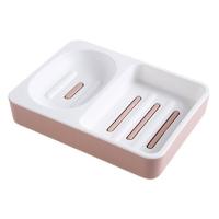 北欧粉 家用双层沥水肥皂盒 宿舍学生洗衣皂收纳盒 创意大号双香皂格皂碟