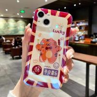 [水钻平安喜乐虎]蓝光防摔软壳 [苹果3G] 发财虎苹果8Plus手机壳6s/7代iPhone13全包12保护套11Pr