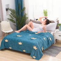 皇冠 70*110cm[尺寸很小] 法兰绒毛毯床单单件加厚保暖珊瑚绒床单双人被单毛绒双面绒毯子