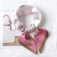 70*70CM贝壳花-粉色 丝巾女百搭围巾仿真丝大方巾妈妈款秋冬季防风保暖披肩韩版小方巾