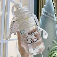 简约太空杯[600ml] 单杯+送吸管刷 可爱吸管水杯防摔耐高温女学生儿童塑料杯子大容量高颜值水壶便携