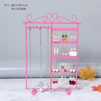 6挂钩32孔粉色色 饰品收纳架展示架发卡铁艺耳饰挂架项链耳环耳钉手链首饰创意架子
