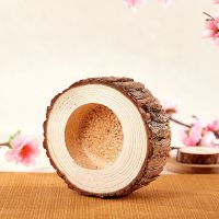 自然木桩(直径12-14CM) 木质diy音乐盒旋转底座八音盒创意手工制作粘土模型配件木桩机芯