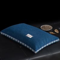 麻绒深蓝 35*55CM一只 全荞麦枕头套装荞麦皮枕芯成人单双人家用硬枕头芯颈椎大人一对装