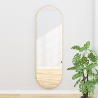 黄铜金拉丝[400*1200] 铝合金穿衣镜全身镜家用挂墙免打孔粘贴试衣镜壁挂贴墙落地大镜子