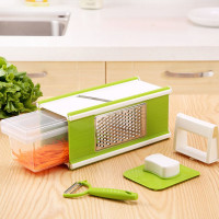 老款绿色四面套装(把手需要安装 ) 正版五合一刨丝器多功能切菜器厨房多功能切丝器四面方刨切菜神器