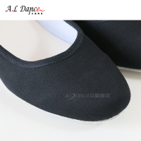 黑色(童) 跟高2.5 27 教师舞蹈鞋性格舞鞋女黑色带跟考级代表性舞鞋棉布芭蕾练功鞋