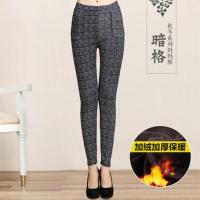 暗格加绒 165/小码(80-100斤) 秋冬季保暖裤加绒加厚中老年棉裤春秋妈妈打底裤女外穿中年花裤子