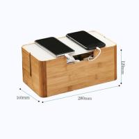 原木色小号 实木桌面电线收纳盒光猫路由器置物架机顶盒排插插座理线盒