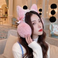 粉色 猫猫耳罩 耳罩女冬天保暖韩版可爱学生护耳毛绒防冻耳包折叠耳套耳捂子冬季