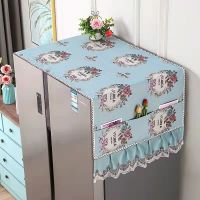 草莓花-蓝 单开门55厘米*135厘米 家用冰箱防尘罩防尘布保护罩单开双开对开冰箱防尘罩滚筒洗衣机罩