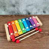 敲琴(送琴谱)(敲琴棒子两头带木珠) 儿童手敲琴宝宝早教益智玩具拼插拆装积木1-2-3岁绕珠夹珠子