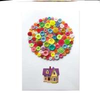 A4彩色画(飞屋)-S-H42 童心向党创意手工制作材料纽扣子画作品素材diy爱党爱国七一