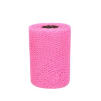 干纱网[粉色]宽13cm总长25 1卷 婚车网纱干纱婚车装饰用品车头花婚庆布置包花纱网包玫瑰花的纱网