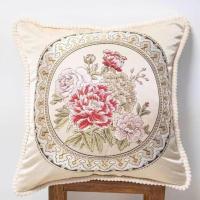 花团锦簇红花 48*48cm单个枕套 欧式沙发抱枕靠垫高档卧室腰枕双面靠枕靠垫套含芯客厅靠背枕