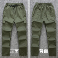 320军绿色单裤 M165码 夏季棉线工作服男套装女薄款迷彩劳保服耐磨防烫焊工汽修户外工装