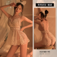 白色(睡裙+T裤) 均码(建议体重80-125斤) 性感情趣内衣诱惑情绪睡衣骚性趣制服调情衣服情侣用品激情套装女