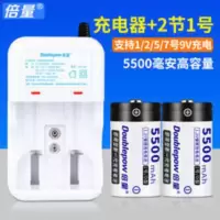 1号充电电池套装 1号充电电池套装一号电池充电器2节D型燃气灶热水器大号电池