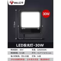 30W白光接电款[推荐面积30平方/店招大门照明] LED投光灯防水照明灯探照广告灯超亮强光泛光灯瓦户外