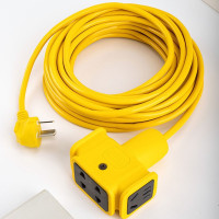 新国标 四插位[带指示灯]5米[ 1.5平方-足米] 2-30米家用插板带线电动电瓶车充电延长线插线板长线超长排插座