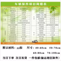 A-色款 小 汽车4s店车辆保养项目周期表挂图零部件常规维护海报维修车辆墙贴