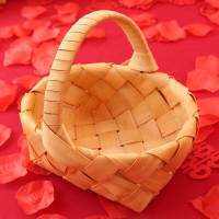 手提篮子1个 枣生贵子礼盒结婚用品模具压床摆件多囍婚房装饰布置糖果蒸笼套