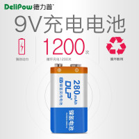 9V单节电池[280毫安] 9v充电电池套装话筒万用表仪器仪表充电器九伏方形6f22电池